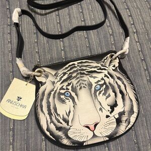 Anuschka snow tiger crossbody